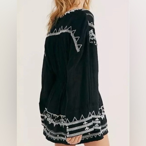 Free People Saffron Embroidered Tunic in Black - Picture 2 of 5